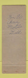 Matchbook Cover - Summerton Motel SC low phone # WEAR