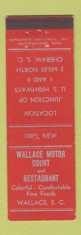 Matchbook Cover - Wallace Motor Court Wallace SC MERCHANTS