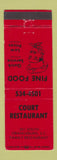 Matchbook Cover - Court Restaurant Orangeburg SC