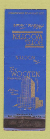 Matchbook Cover - Hotel Wooten Abilene TX WORN
