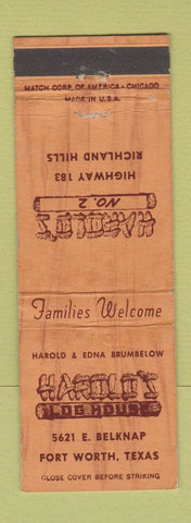 Matchbook Cover - Harold's Log House Fort Worth TX WEAR