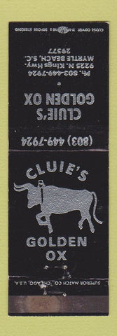Matchbook Cover - Cluie's Golden Ox Myrtle Beach SC WEAR