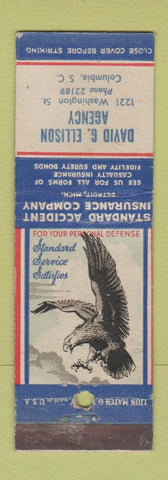 Matchbook Cover - David Ellison Insurance Columbia SC WEAR