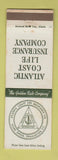 Matchbook Cover - Atlantic Coast Life Insurance Charleston SC