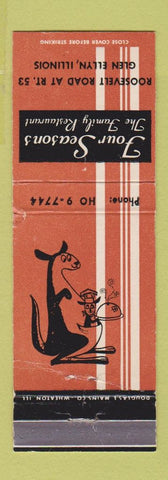 Matchbook Cover - Four Seasons Restaurant Glen Ellyn IL kangaroo WEAR
