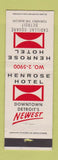 Matchbook Cover - Henrose Hotel Detroit MI WORN