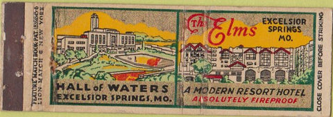 Matchbook Cover - The Elms Excelsior Springs MO feature
