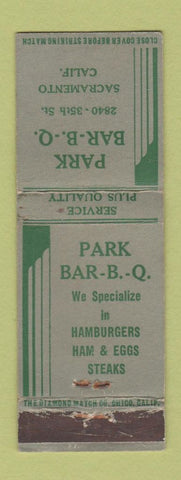 Matchbook Cover - Park BBQ Sacramento CA WORN