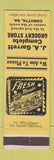 Matchbook Cover - JA Garrett Grocery Store Cohutta GA