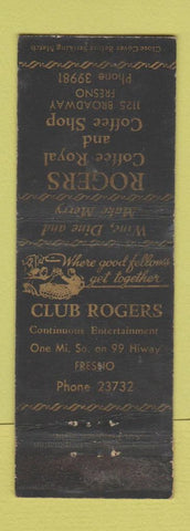 Matchbook Cover - Club Rogers Fresno CA WORN