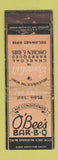 Matchbook Cover - O'Bee's BBQ Chicago IL ARROW WORN
