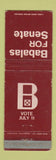 Matchbook Cover - Peter Babalas For Senate VA Virginia WEAR