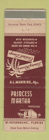 Matchbook Cover - Princess Martha Hotel St Petersburg FL WEAR