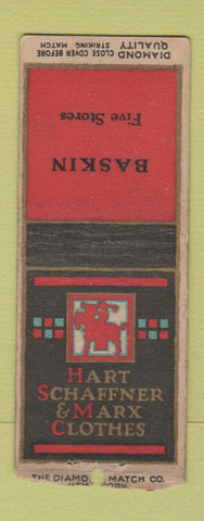 Matchbook Cover - Hart Schaffner Marx Men's Clothes Baskin DQ BOBTAIL Lisle IL