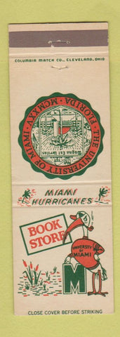 Matchbook Cover - University of Miami Hurricanes Coral Gables FL
