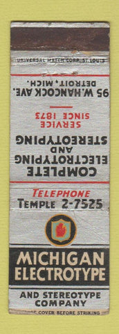 Matchbook Cover - Michigan Electrotype Detroit MI WEAR