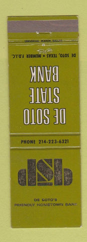 Matchbook Cover - De Soto State Bank TX
