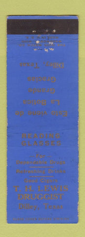 Matchbook Cover - TH Lewis Drug Dilley TX
