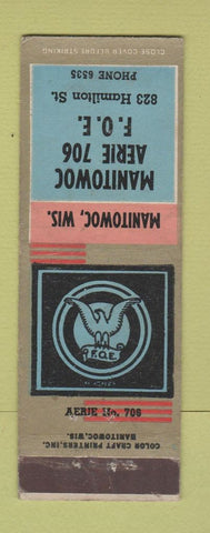 Matchbook Cover - Manitowoc Eagles Club WI