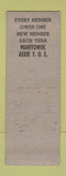 Matchbook Cover - Manitowoc Eagles Club WI