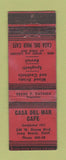 Matchbook Cover - Casa Del Mar Cafe Long Beach CA WORN