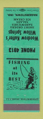 Matchbook Cover - Woodrow Kutter's Willow Springs restaurant Hagerstown IN GREEN