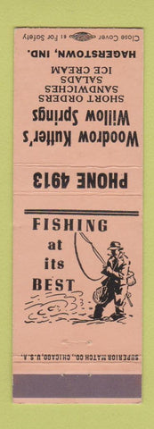 Matchbook Cover - Woodrow Kutter's Willow Springs restaurant Hagerstown IN PEACH