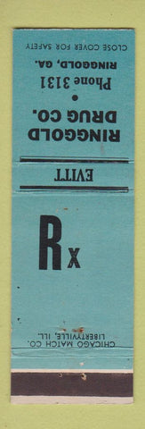 Matchbook Cover - Ringgold Drug Company GA low phone # BLUE WEAR