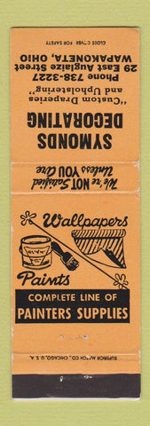 Matchbook Cover - Symonds Decorating Drapes Wapakoneta OH