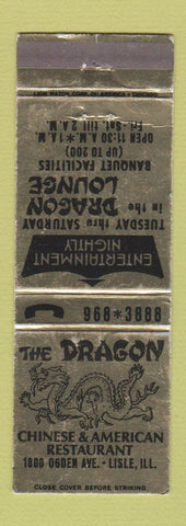 Matchbook Cover - The Dragon Chinese Restaurant Lisle IL WEAR