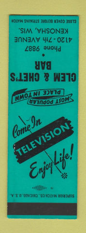 Matchbook Cover - Clem & Chet's Bar Kenosha WI SAMPLE WEAR