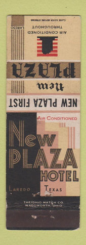 Matchbook Cover - New Plaza Hotel Laredo TX deco