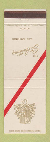 Matchbook Cover - St Anthony Hotel San Antonio TX