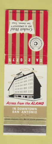 Matchbook Cover - Crockett Hotel San Antonio TX