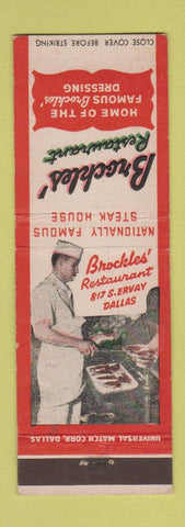 Matchbook Cover - Brockles' Restaurant Dallas TX