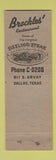 Matchbook Cover - Brockles' Restaurant Dallas TX