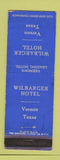 Matchbook Cover - Wilbarger Hotel Vernon TX WEAR