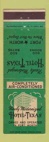 Matchbook Cover - Hotel Texas Fort Worth TX