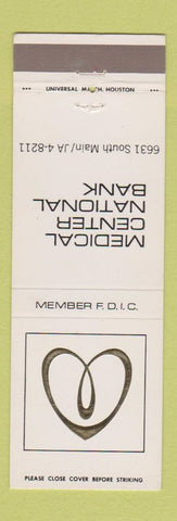 Matchbook Cover - Medical Center National Bank Houston? TX