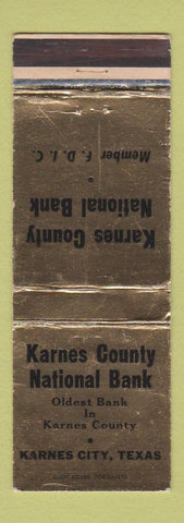 Matchbook Cover - Karnes County National Bank Karnes City TX WORN