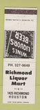 Matchbook Cover - Richmond Liquor Mart Houston TX