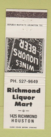 Matchbook Cover - Richmond Liquor Mart Houston TX