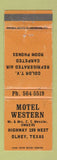 Matchbook Cover - Motel Western Olney TX WORN