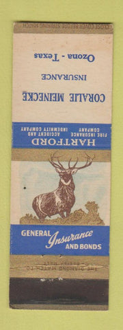 Matchbook Cover - Hartford Insurance Coralie Meinecke Ozona TX