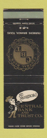 Matchbook Cover - Central Bank and Trust Farmers Branch TX