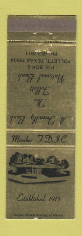 Matchbook Cover - Follett National Bank TX