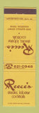 Matchbook Cover - Reece's Restaurant Houston TX