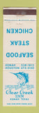 Matchbook Cover - Clear Creek Inn Kemah TX restaurant