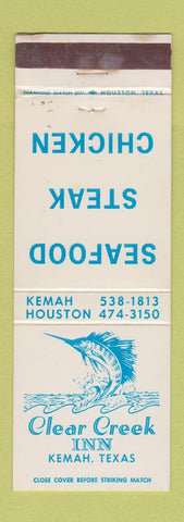 Matchbook Cover - Clear Creek Inn Kemah TX restaurant