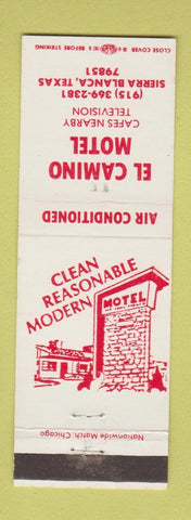 Matchbook Cover - El Camino Motel Sierra Blanca TX